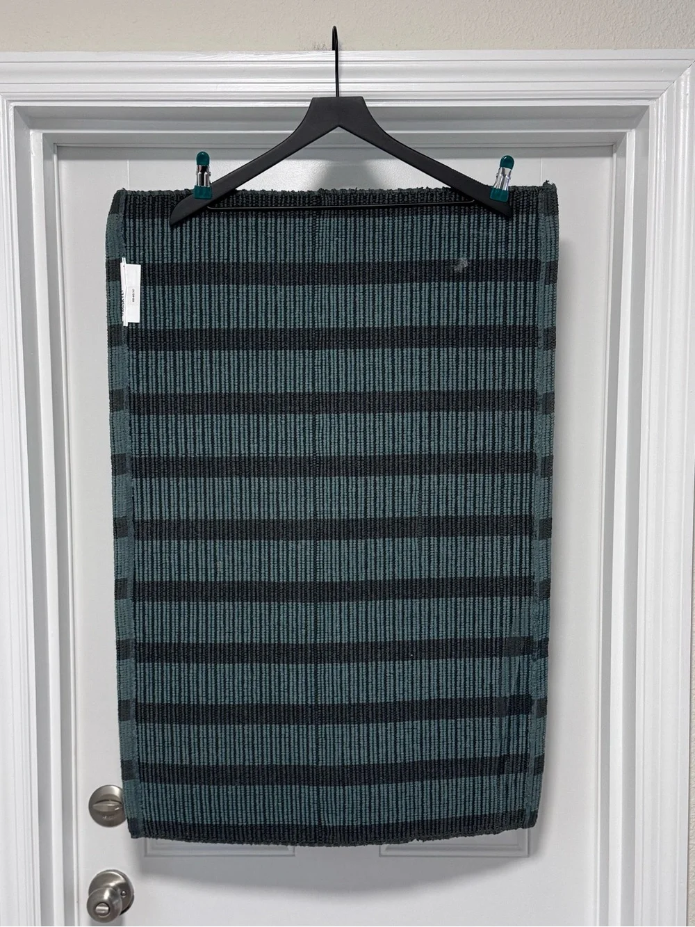 IKEA VAGSKYLT Striped Doormat Blue-Green Black Rug